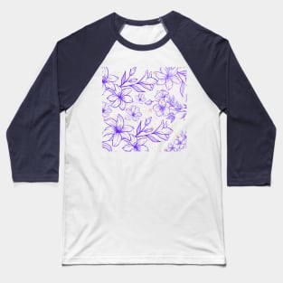 Flower and Leaves pattern illustration background Baseball T-Shirt